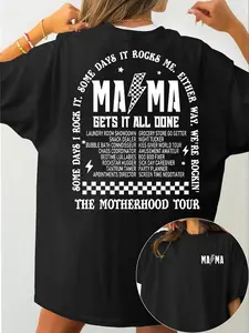Mama T-shirt | Motherhood Tour Shirt | Retro Rock Concert Geometric Mama Tee | Mother's Day Shirt | Motherhood Tee | Fun Mama Tee | Fitted Spring
