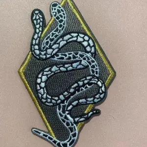 4" Twin Snakes Intertwined Embroidered Iron on Patch
