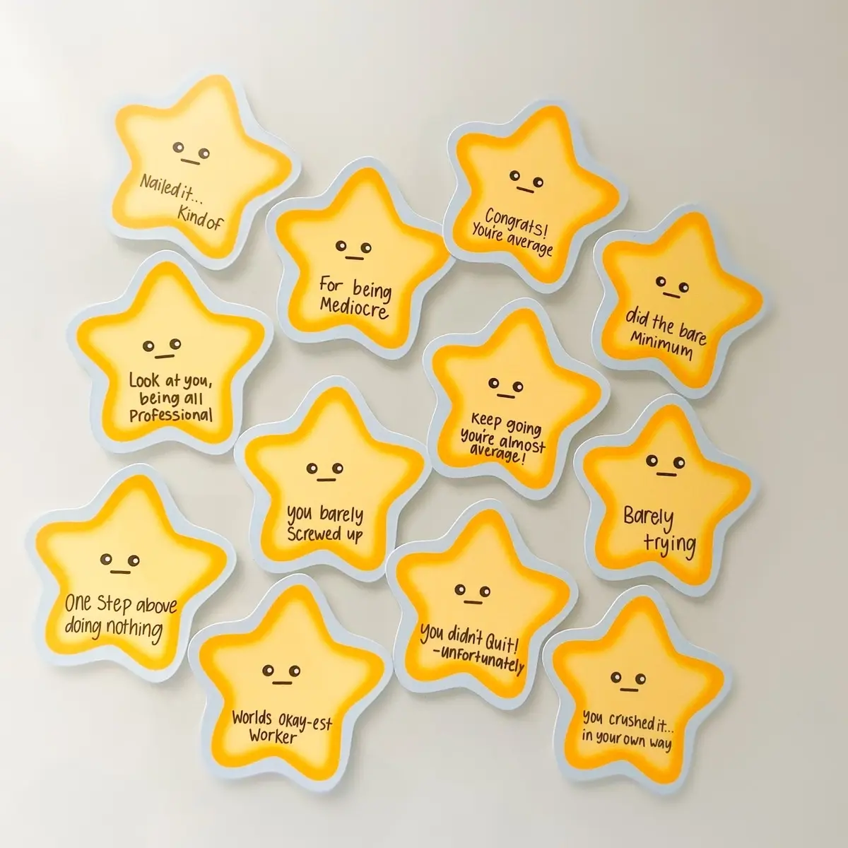 Funny Gold Star Stickers for Adults - Sarcastic Coworker and Boss Gifts set of 12