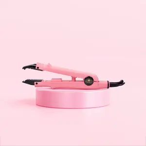 Professional Iron Keratin For Extensions Pink Hair Styling Tool with Adjustable Temperature Settings