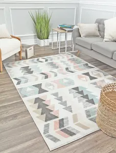 Rugs America RA29117 8x10 ft. Rectangle Abstract Geometric Print Mika MO50A Mint Lime Contemporary Gray Indoor Abstract Area Rug, Home Decorative Living Room Rug, Abstract Area Rugs, Home Decorative Rugs