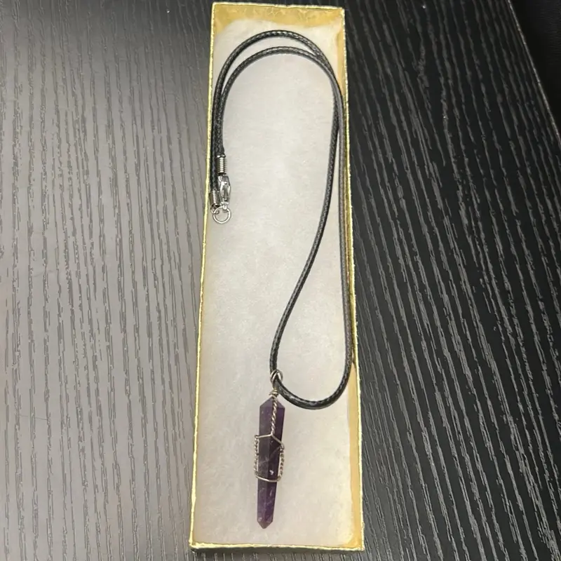 Natural Amethyst Quartz Crystal Necklace - Crafted from Natural Crystals, Nature-Inspired Jewelry for Female Jewelry Lovers, Daily Casual Wear Accessory, Authentic Look, Raw Amethyst Natural Crystal Necklaces & Pendants
