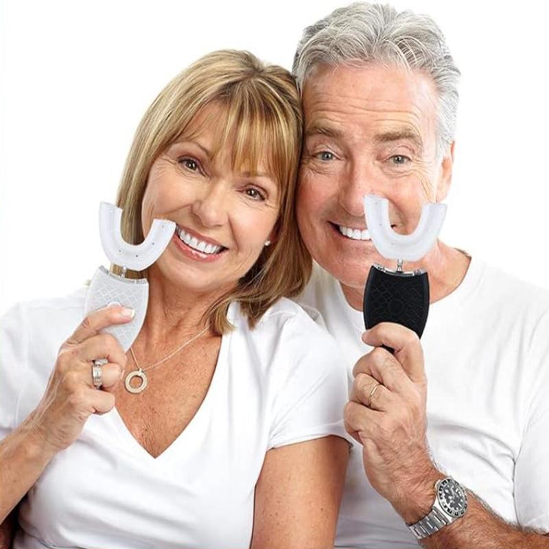 Adult Ultrasonic Electric Toothbrush with U-Shaped Design, 360-Degree Full Mouth Cleaning, IPX7 Waterproof for Effective Oral Hygiene