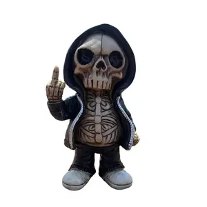 Cartoon Doll Skeleton Figurine – Trendy Street Style Design, Minimalist Creative Craft, Small Ornament for Car Decor