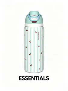 Owala FreeSip water 32oz Striped Cherry Printed Portable Water Bottle, Leakproof Stainless Steel Cup, BPA Free, Perfect For Daily Fitness And Outdoor Travel Use