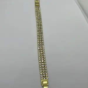 Blizz Three Row Tennis White Cubic Zirconia 6.5”-7”