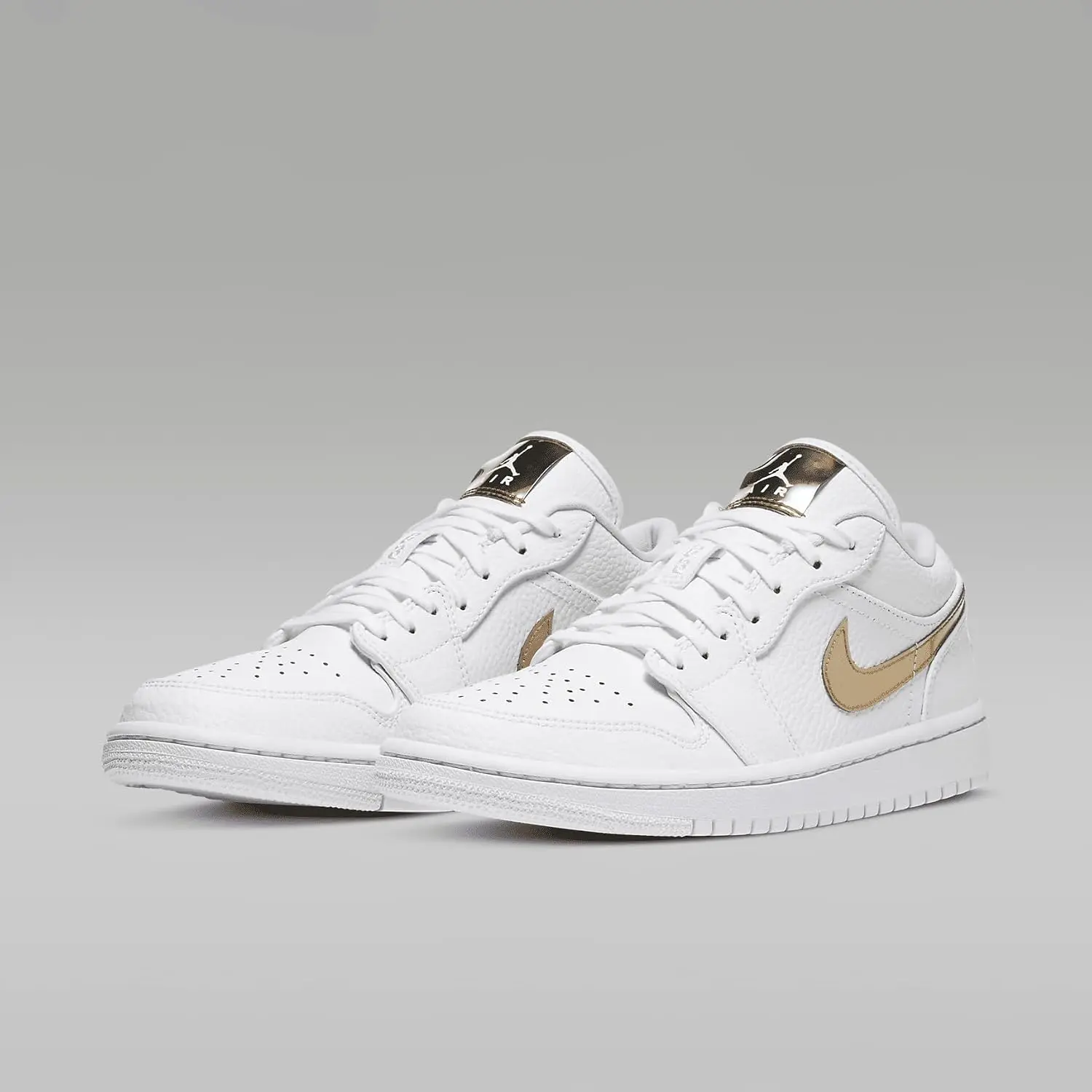 Nike Women's Air Jordan 1 Low SE CZ4776 100 White/Metallic Gold Basketball Sneaker Sports Trainer Casual