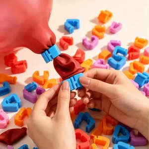 100pcs Multicolor Plastic Quick Easy Balloon Tying Tools for Party Decorations, Wedding, Photo Backgrounds, Reusable and Gentle Grip for Celebrations