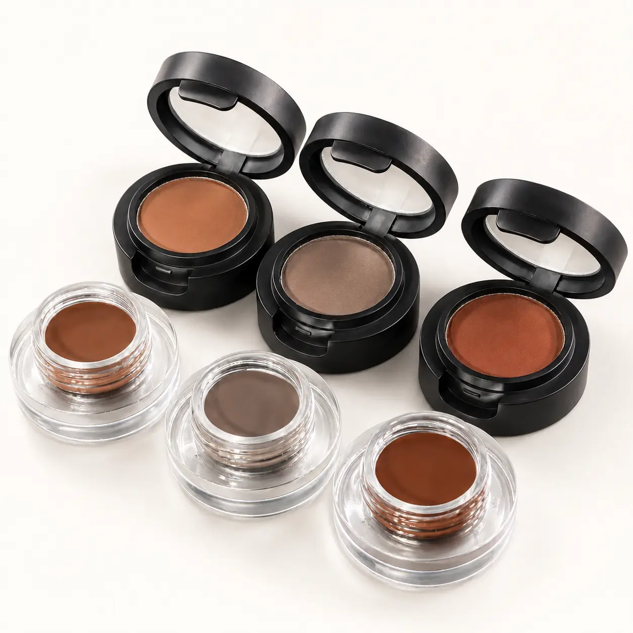 Waterproof 3 Color Eyebrow Kit Set | 2-in-1 Brow Pomade & Powder | Long Lasting Smudge Proof | Natural Looking Brows with Dual-Ended Brush
