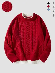 Men's Fall Winter Casual Loose Knit Sweater, Striped Pattern, Fitted Style, Warm and Comfortable, Unisex Design, Fashion, Knit Pullover Top