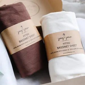 Bassinet Fitted Sheets 19 x 32 Inch for Arms Reach Cosleeper Versatile, Clear-Vue, Cambria and Mini – Cream + Brown (2 Pack)