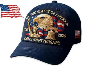 Adjustable Stylish Dog & Cat Hat - USA 250th Anniversary Retro Embroidered Casual Baseball Cap, Premium Summer Headwear, Adjustable Stylish Hat