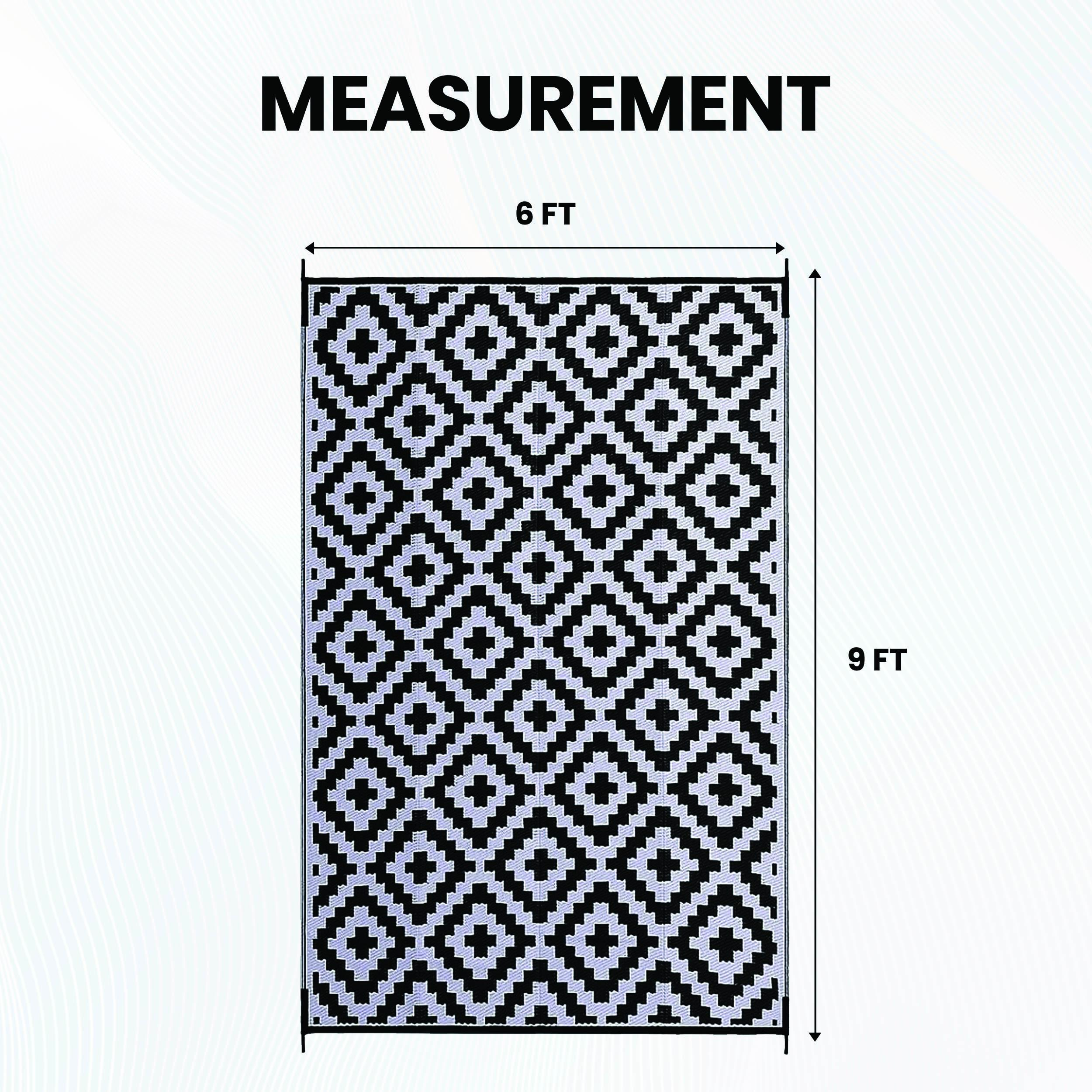 Diamond - Black & White 6 x 9 feet