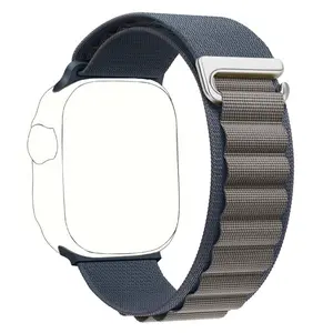 Alpine Loop Nylon Sport Band Compatible with Apple Watch Ultra 2, Ultra and Series 1-11, 49/45/44/42/38 mm Adjustable Bracelet with C-Hook Closure for Men and Women, Smartwatch Strap, Smart Watch Accessories