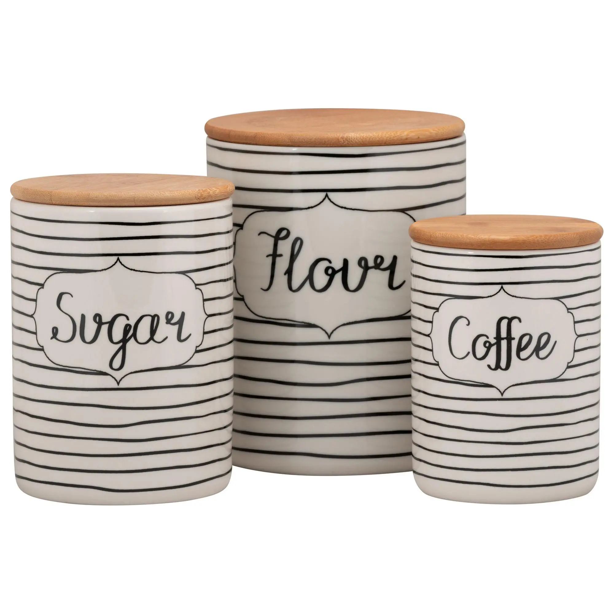 10 Strawberry Street 3-Piece Everyday Ceramic Canisters 10 Strawberry Street 3-Piece Everyday Ceramic Canisters