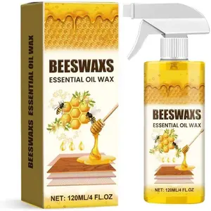 Beeswax Oil Spray, Multi-Purpose Wood Furniture Polish & Cleaner, Scratch Repair Restoration Wood Care Kit with Sponge and Cloth for Indoor Wooden Surfaces
