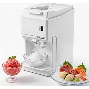 Commercial Ice Shaver Crusher 300LBS/H, 500W Electric Snow Cone Maker, 320RPM Tabletop Ice Shaving Machine with 5.07LBS Hopper & Stainless Steel Blade for Home, Parties, Snack Bars, White
