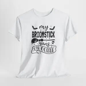 Broomstick Runs on Coffee Halloween Unisex T-Shirt