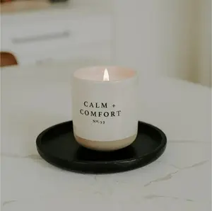 Round Black Wood Tray