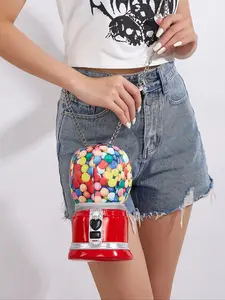 Funky Candy Machine Chain Shoulder Bag for Women, Stylish Crossbody Handbag for Teens, Cute and Novelty Purses,t Party Clutch Gift for Thanksgiving Christmas, Fashion Purses