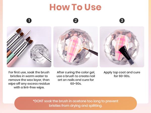 Beetles Nail Art Brushes Set Gel Polish Nail Art Design Pen Painting Tools Fingernail Brush Nail Cleaning Brush Nail Art Liner Brush and Nail Dotting Pen Salon Gift for Girls Women