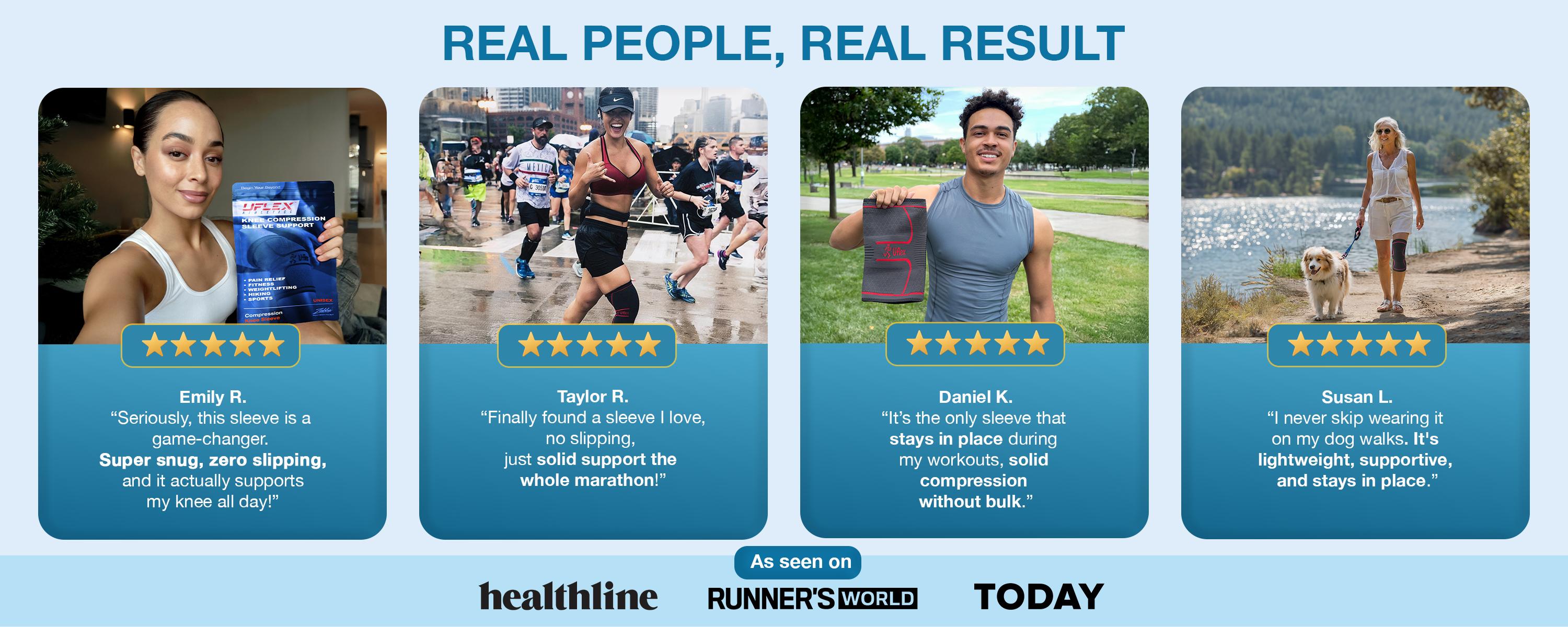 UFlex Athletics Compression Knee Brace for Women & Men Knee Sleeves Support for Sports, Running, Weightlifting, Arthritis, Meniscus Tear, ACL, Hiking, Recovery Support & Fitness UFlex Athletics Compression Knee Brace for Women & Men Knee Sleeves Support for Sports, Running, Weightlifting, Arthritis, Meniscus Tear, ACL, Hiking, Recovery Support & Fitness