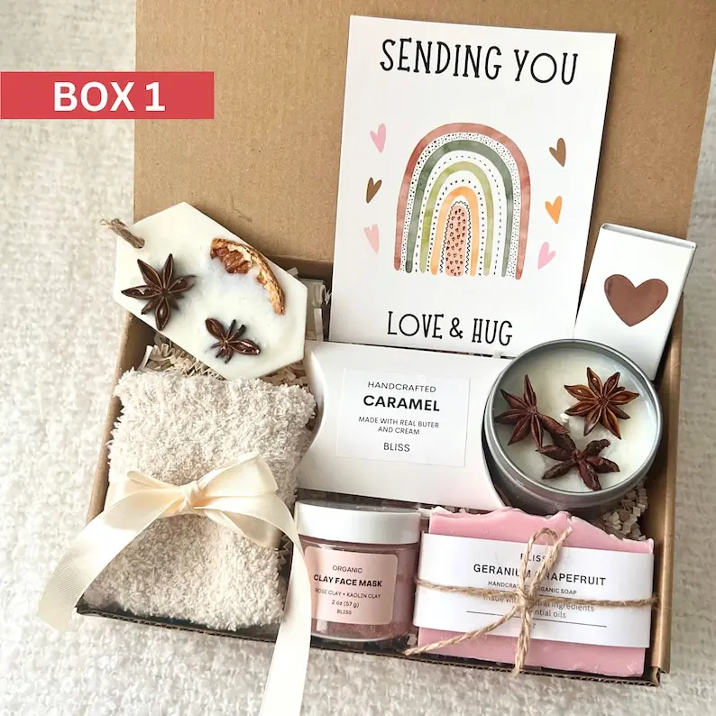 Christmas Gift, Friendship Gift, Self Care Box for Women, Gift for her, Thiking of you, Hygge Gift Box, Mental Health Self Care Package for Her