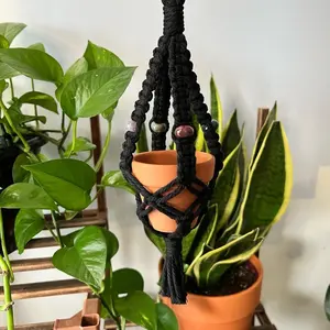 Black Mini Macrame Plant Hanger