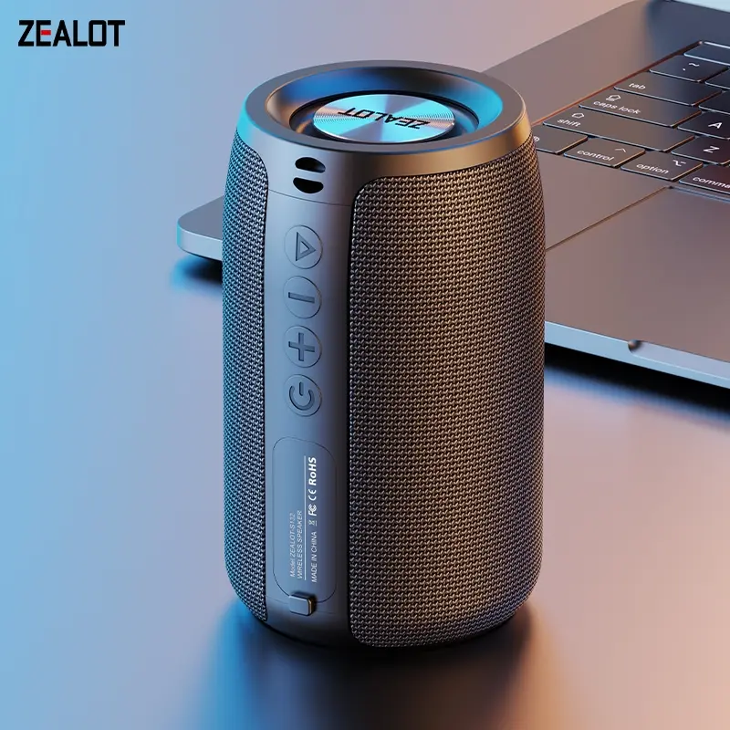 Zealot Portable Outdoor Waterproof Bluetooth-compatible Speaker, Mini Small High Volume Bass, 1800mah Long Battery Life, TF USB Aux Modes, USB Rechargeable Speaker, Portable Wireless Speaker