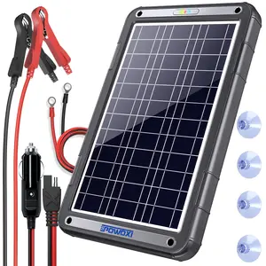 POWOXI Upgraded MPPT 12W Solar Battery Trickle Charger&Maintainer 12V Solar Panel Car Battery Trickle Charger Kit Portable Waterproof Built-in MPPT Charging Controller for 12 Volt Car RV Trailer Boat