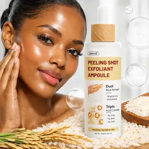 Jeirrzi Peeling Shot Glow Rice Exfoliant Ampoule, 5% Complext Acid Gentle Exfoliating Serum with Salicylic Acid, Brightening and Smoothing for Sensitive Skin