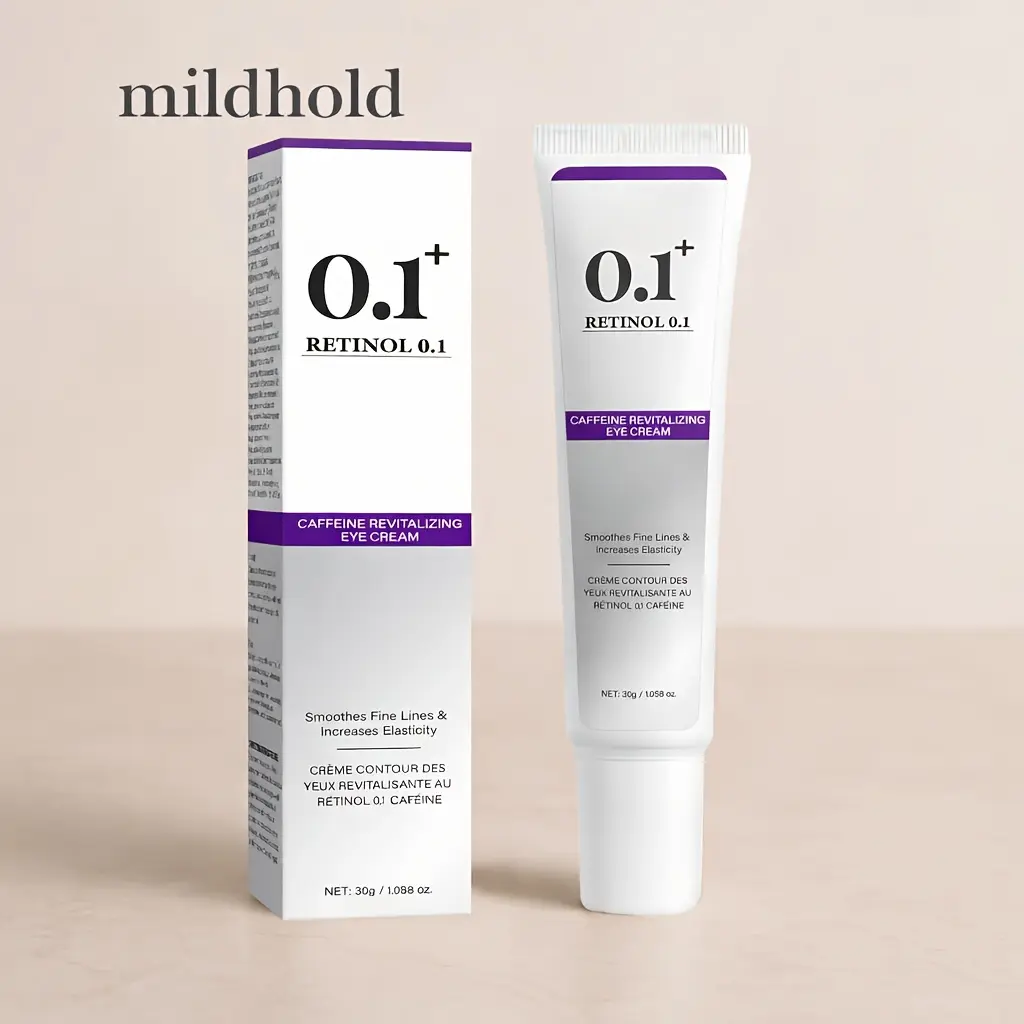 Mildhold 0.1% Retinol Eye Cream - Under Eye Moisturizer for Daily Skincare, Retinol Eye Cream for Day& Night Use, Lightweight Eye Care for Tired Eyes, Helps Soften Visible Fine Lines, Refreshes Puffy-Looking Under Eyes, Brightens Dull Under Eye Skin, 30g