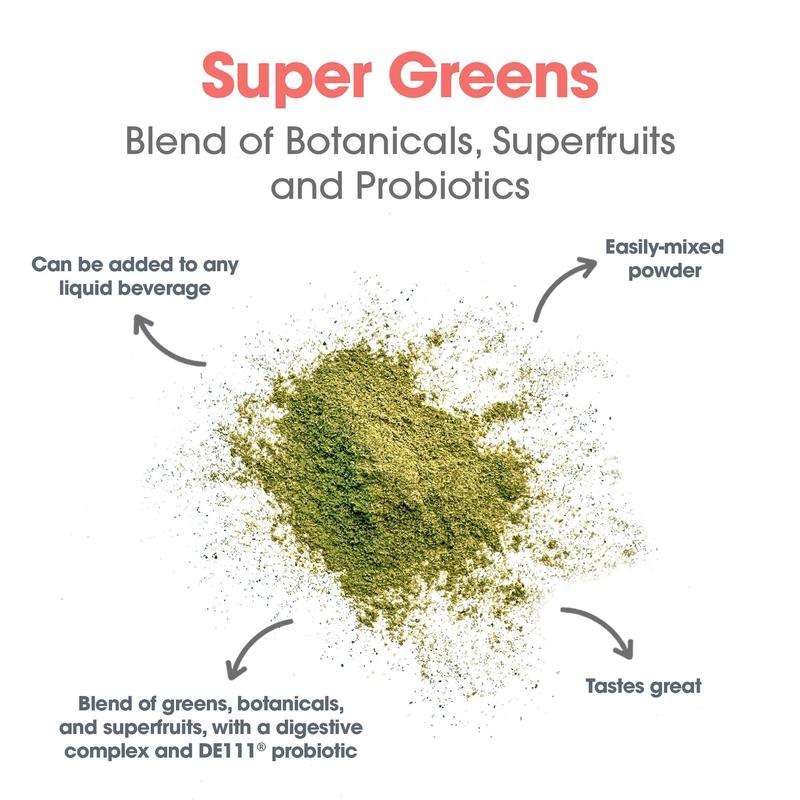 Allergy Research Group Super Greens - Superfood Green Powder with Spirulina, Chlorellla and Oat Grass, Clinically-Studied Probiotic Support for Women and Men