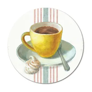 Courtside Market Wake Me Up Coffee IV 12" x 12"Circular Wood