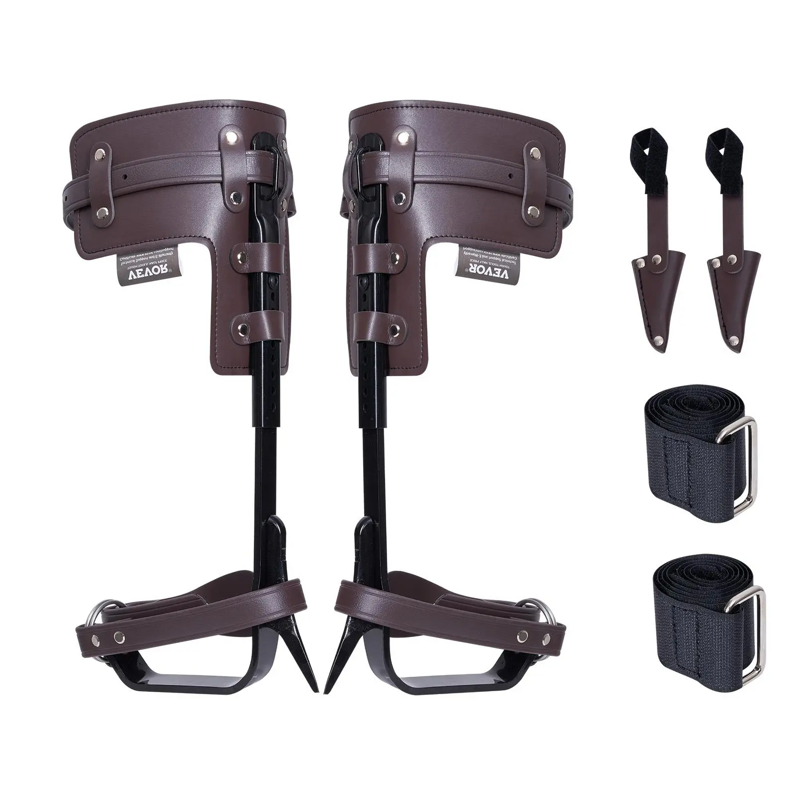 ASTM-F887 Certified High-Strength Alloy Steel Tree Climbing Spikes, U.S. Standards Compliant Forged Spikes Gear, Wear-Resistant TPU Strap Security, Triple-Layer Composite Microfiber Padding, 13.2"-17" Fit Range for Tree Harvesting