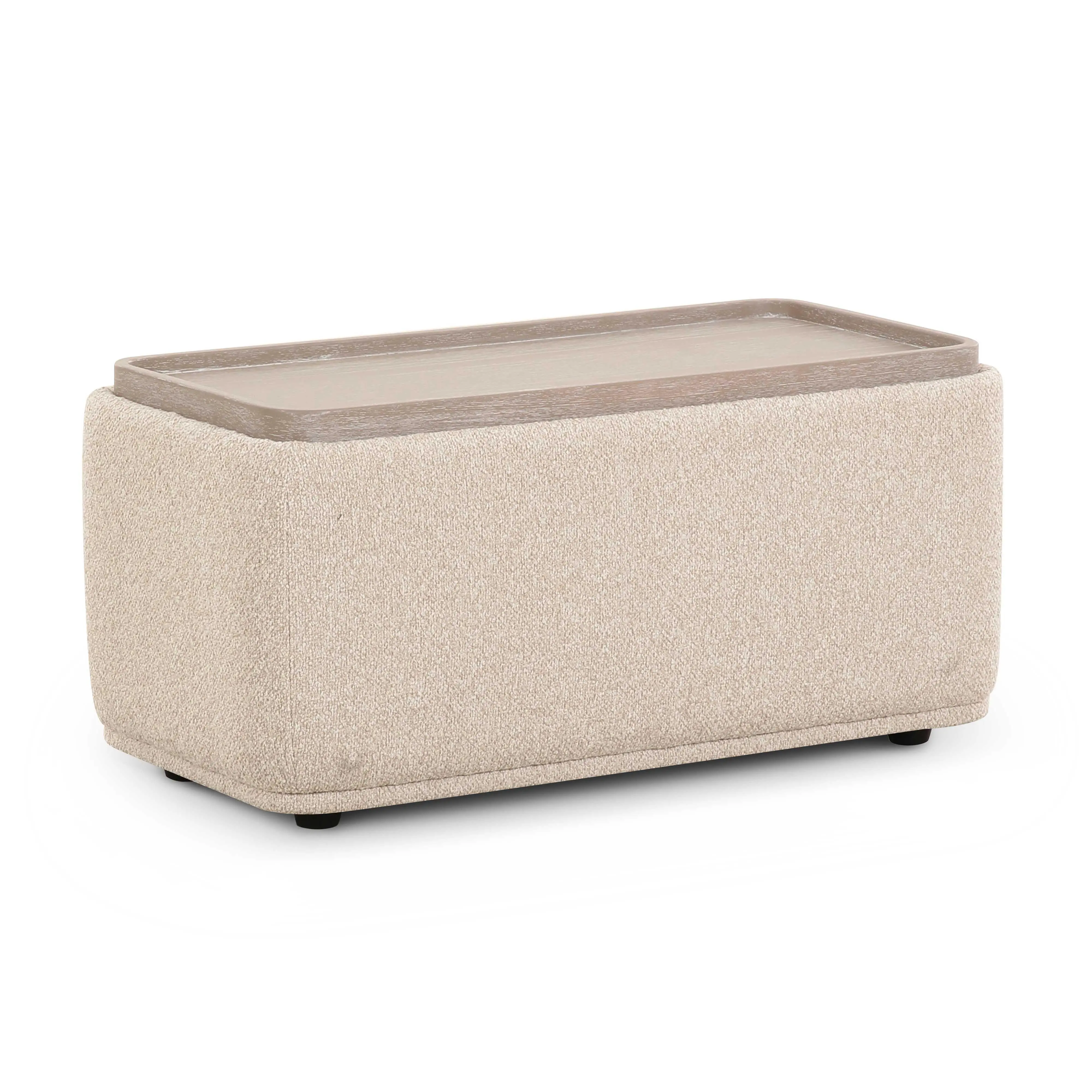 Sylvie Cream Boucle Ottoman Table Sylvie Cream Boucle Ottoman Table