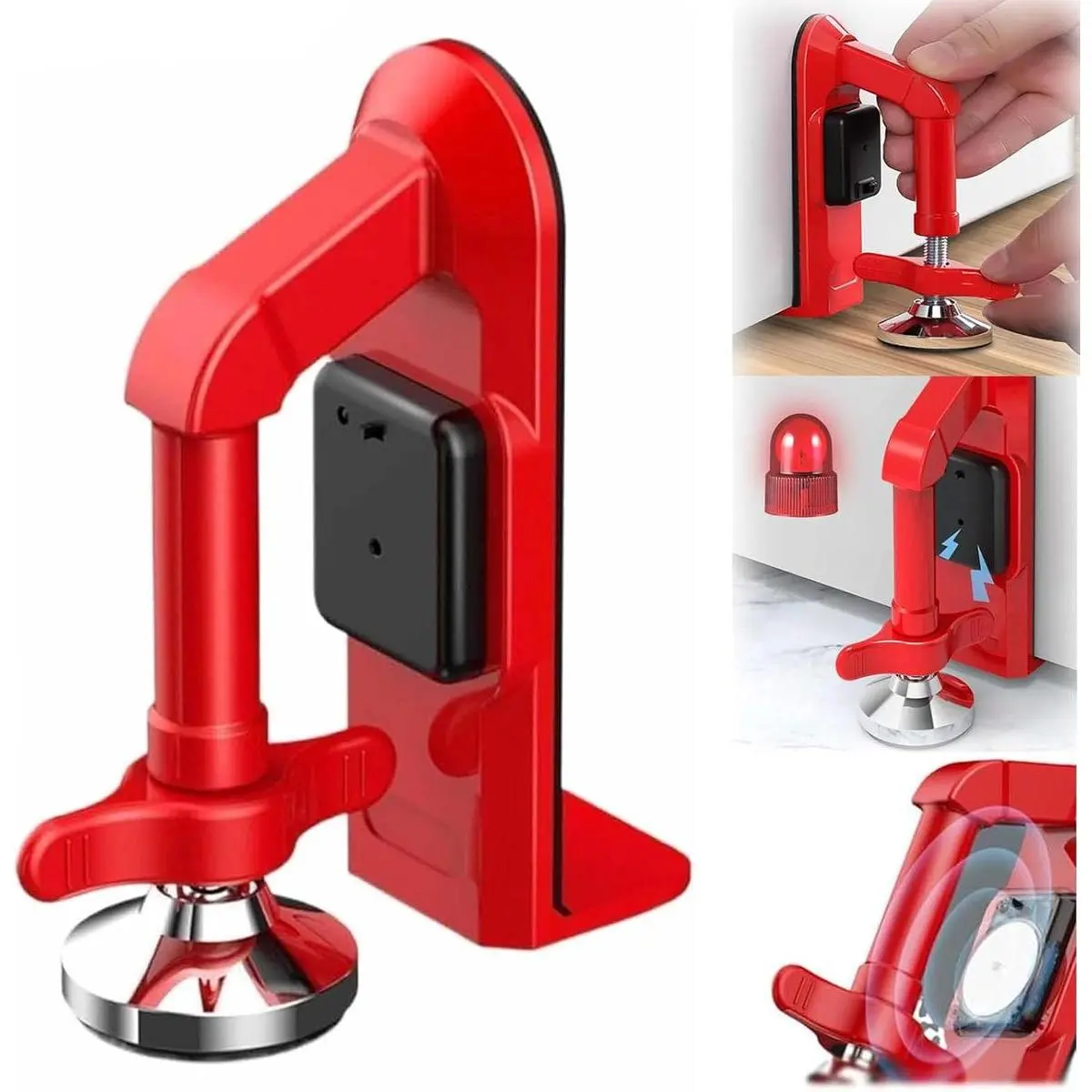 Portable Alarm Door Stop Alarm Unit - 80dB Anti-Theft Security Device, Adjustable Size, Easy to Install, Suitable for Home Users, Travel