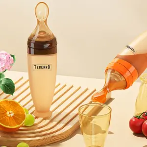 Silicone Baby Food Dispensing Spoon, Squeeze Feeding Tool for Food and Water, Ideal Baby Food Tool, Baby Utensils