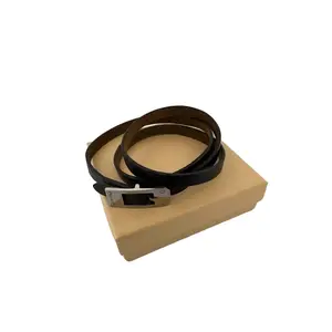 Pre-owned Hermès Levon Double Tour Leather Bracelet SIZE 6.5 – Black / Palladium Hardware