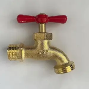 1pc Classic style zinc alloy hose faucet, garden faucet, single hole installation suitable for 1/2 inch and 3/4 inch NPT threads