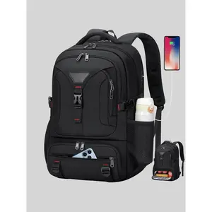 Solid Color Backpack with Usb Charging Port, Large Work Backpack with Insulated Bag, Computer Backpack for School College Business