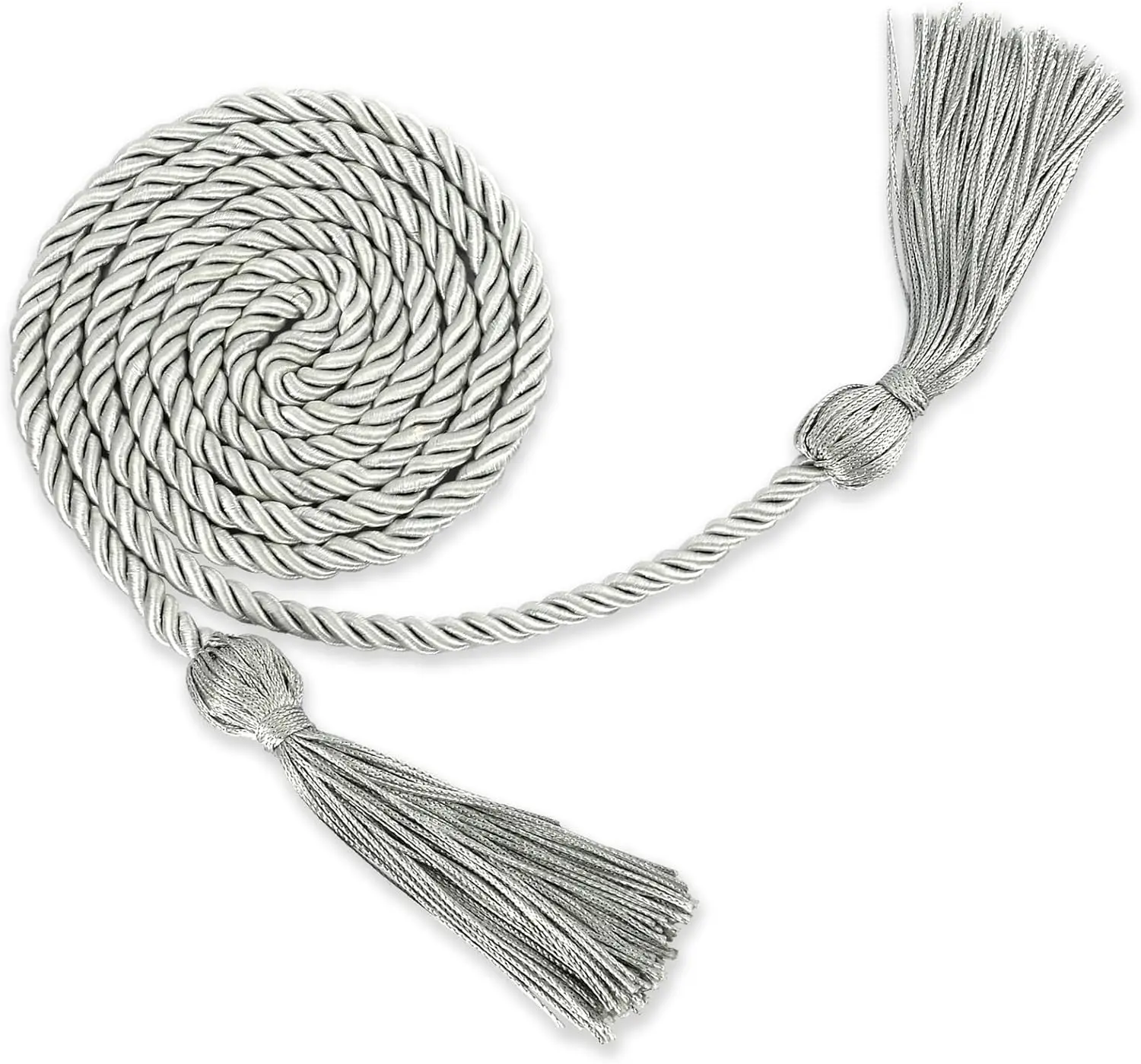 Honor Cords Graduation Cords 2026 Silver Honors Cords for Graduation Ropes Honors Cords Graduation Accessories 67" Long Braided Cords for 2026 Graduation Decorations Bachelor Gown