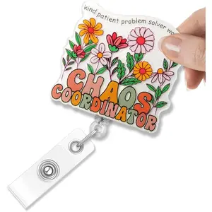 Chaos Coordinator Retractable Badge Holder, Funny  Badge Reel Gifts for Supervisor Charge Nurse Doctors  Worker, Appreciation Gifts for Boss Teacher Coworker, Thank You Gifts