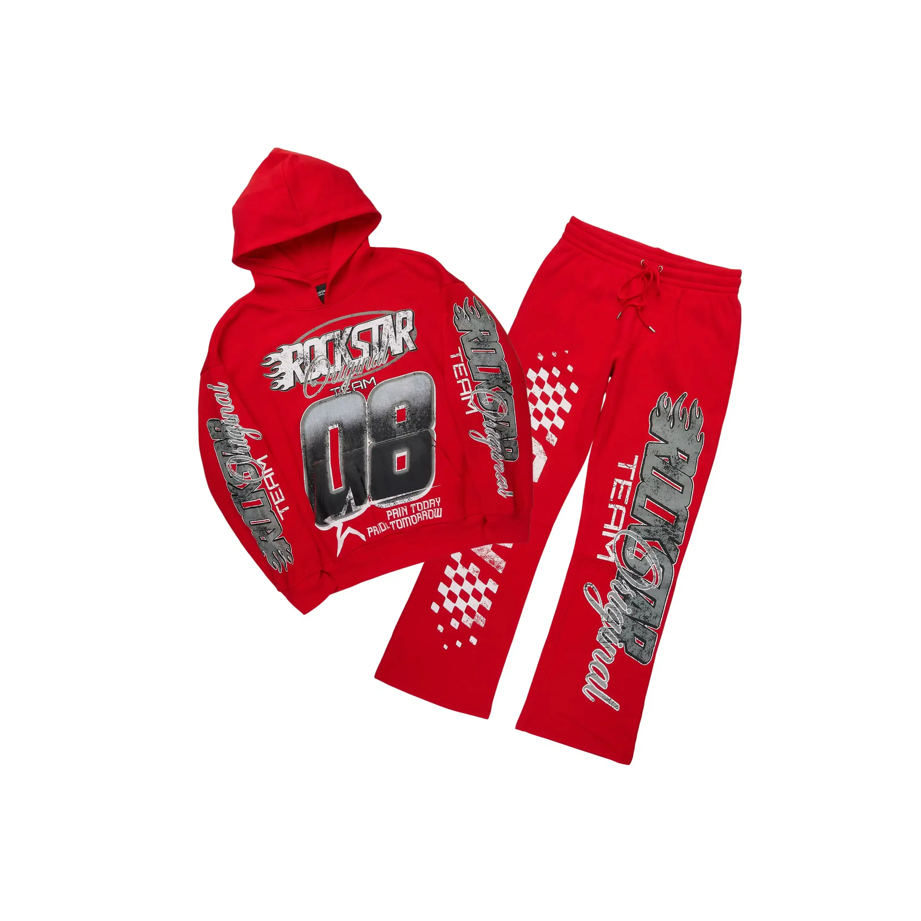 Flash Red Hoodie/Baggy Pant Track Set Flash Red Hoodie/Baggy Pant Track Set