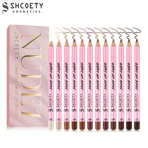 Soft Matte Lip Liner Makeup 12pcs Set with Silky Texture and Long Wearing Finish, Waterproof Lip Contour Pencil Collection for Precise Shaping and Natural Full Lips.