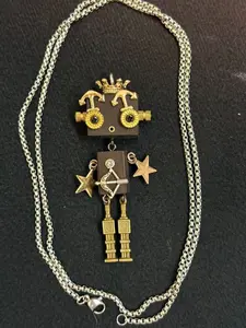Zodiac Handmade Punk Robot Pendant Necklace, Phone Chain Keychain, Unique Jewelry Accessory, DIY Craft Gift Idea