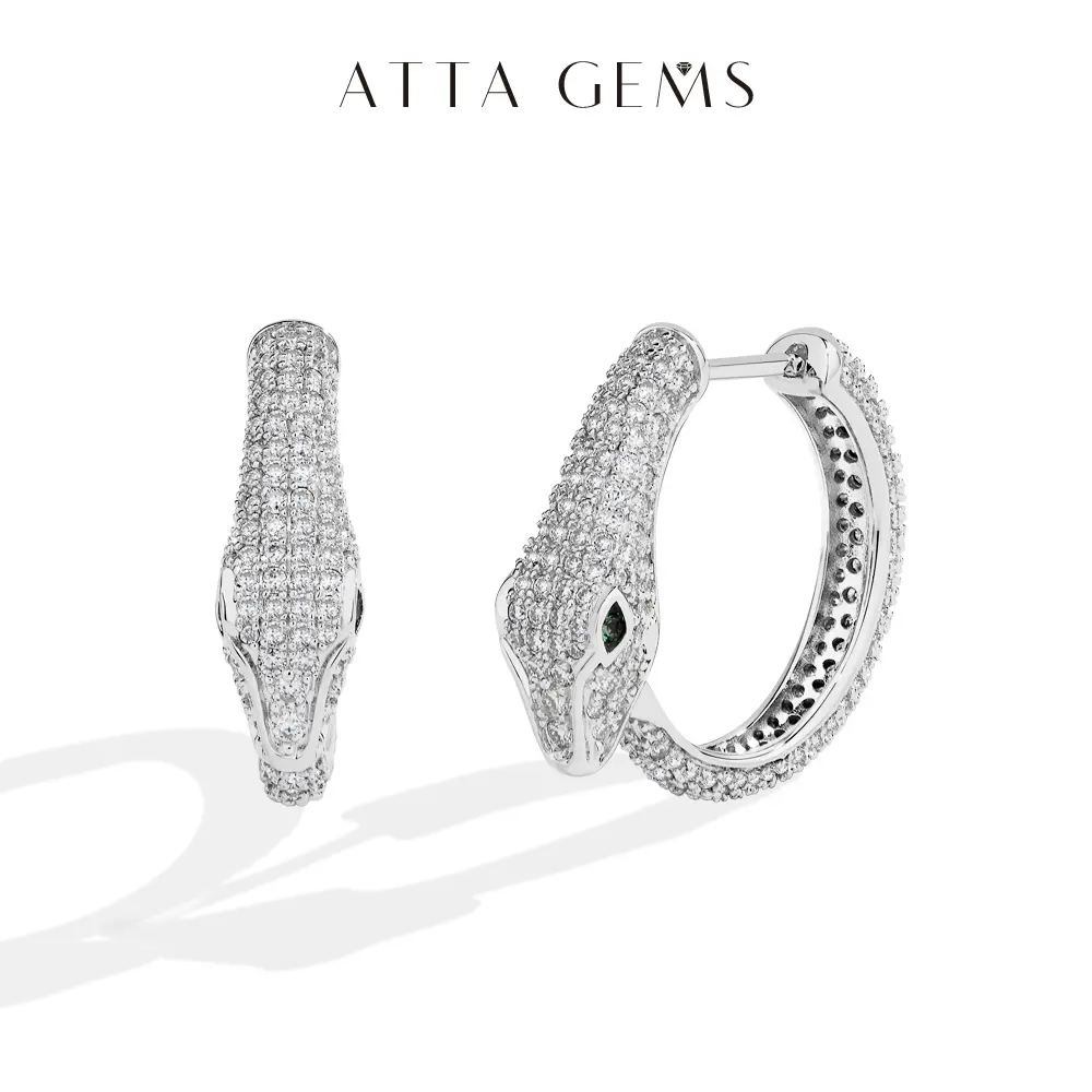 ATTAGEMS Classic Lab-Grown Stone Moissanite Gem Stud Earrings for Women, 925 Sterling Jewelry, Sparkling Wedding Wear Gift E057,summerwins