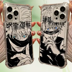 Jujutsu Kaisen Gojo Satoru Clear Phone Case – Anti-Drop Soft Shockproof TPU Cover, Compatible with iPhone 11-17 Pro Max & Plus & Mini & Air, Viral Anime Gift for Fans