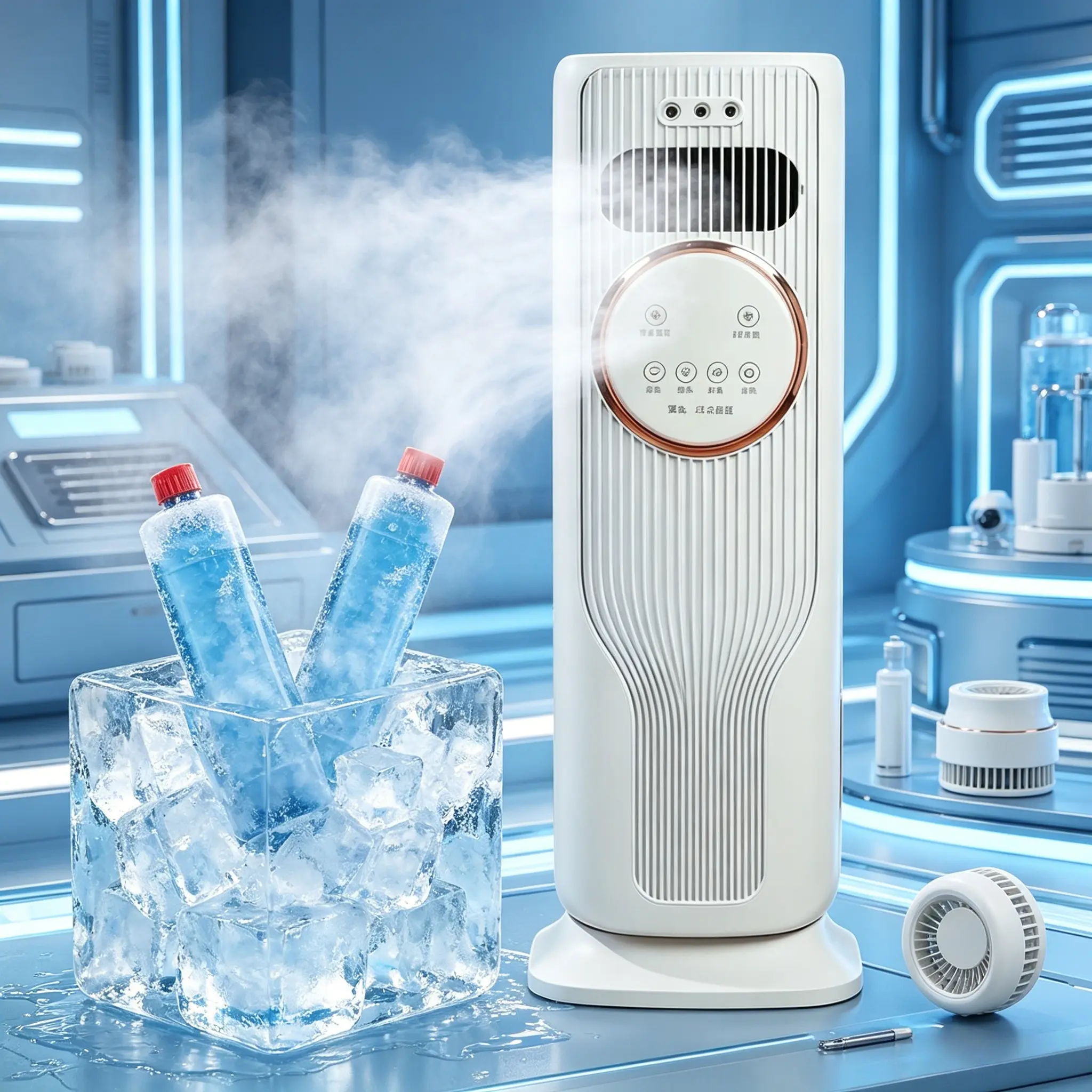 2026 New Arrival  Portable AirConditioner - Ice Crystal Air Cooler Fan (Water &Ice) Ultra Quiet Fast Cooling Mobile AC, Smart24H Timing Energy Efficient, Suitable for BedroomOffice Living Room, Summer Comfort Cool All Day,TikTok Mid Year Sale