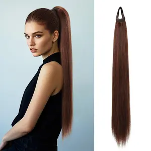Hair Extension Claw Ponytail Long Straight Ponytail Exension 28 inch Versatile Elastic Band wig  Ponytail in Hair Extensions For Women Fluffy Natural Looking Synthetic Hairpiece for Daily Use Easy To go